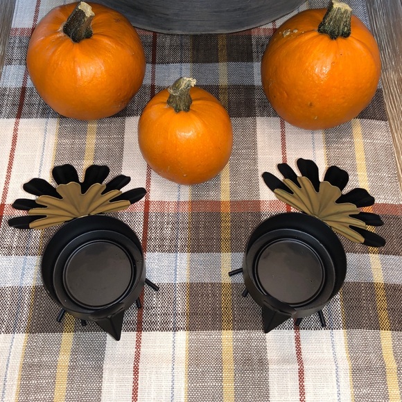 Set of 2 Standing Turkey Candle Holders - Picture 3 of 10